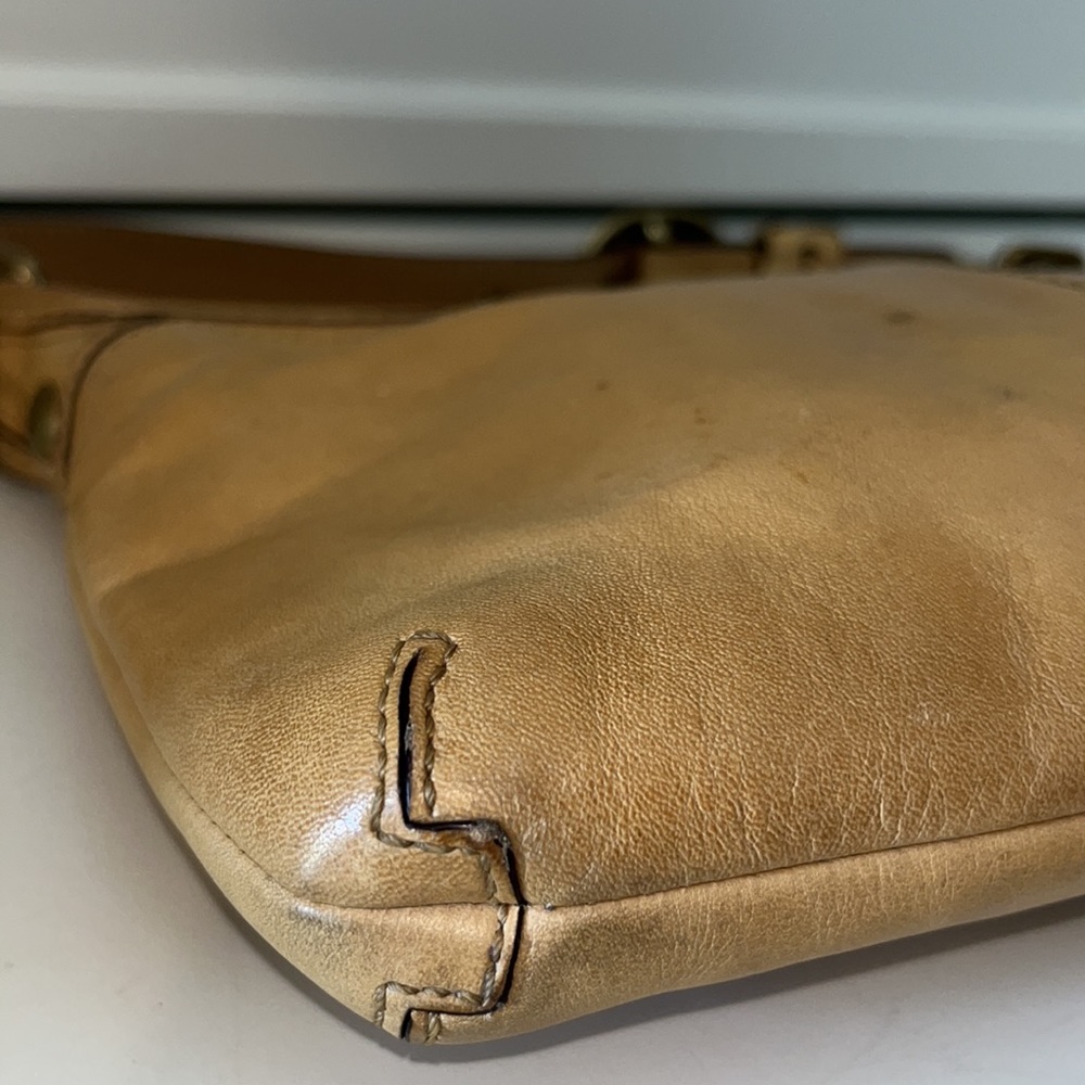 Vintage Coach Cowhide Leather Bleeker Tattersall Hobo Bag Blonde/Tan - Picture 9 of 16